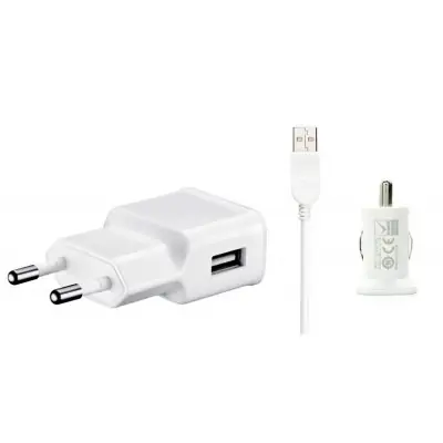 3 in 1 Charging Kit for Samsung Galaxy S9 with Wall Charger, Car Charger & USB Data Cable